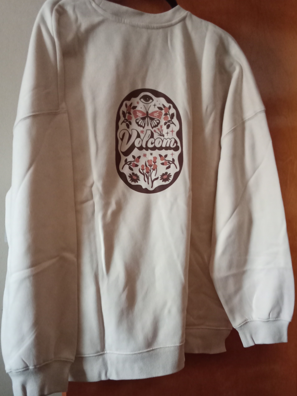 Volcom Cream Crewneck Pullover with Subtle Logo Tag - Picture 10 of 11